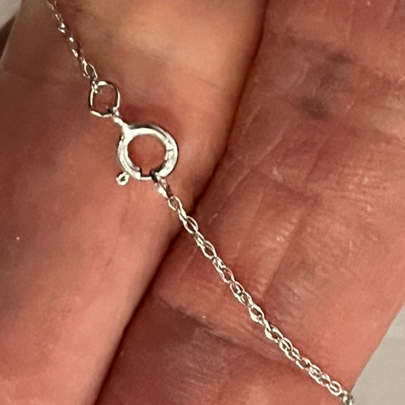 14k Ammolite and Diamond White Gold Pendant Necklace - Picture 8 of 17